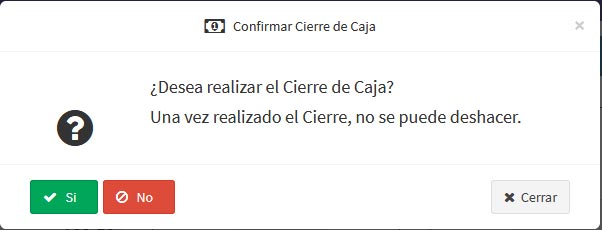 Cierre de caja