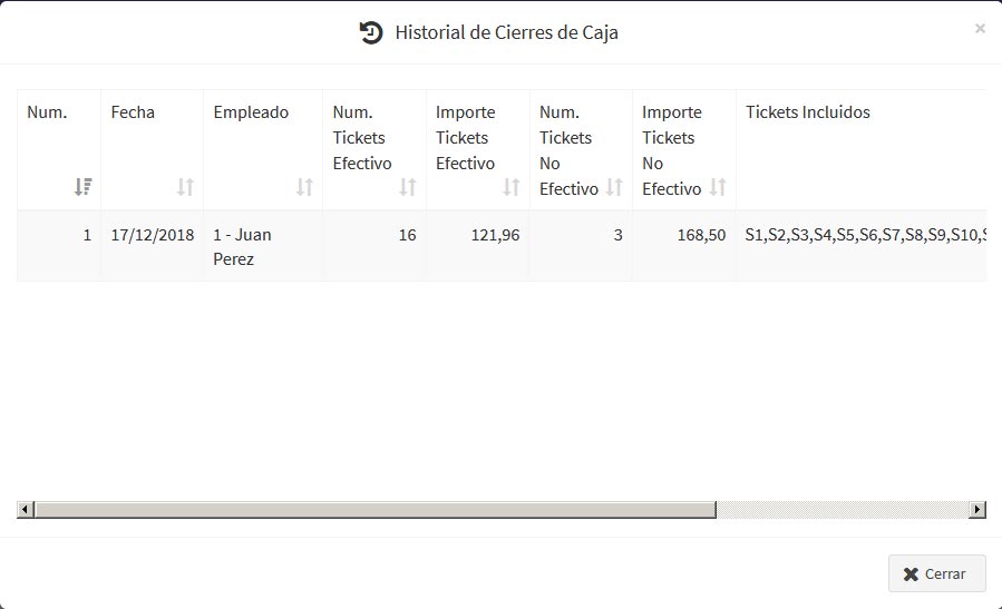 Cierre de caja