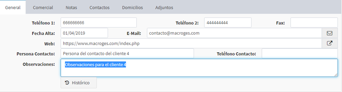 Crear nuevo cliente