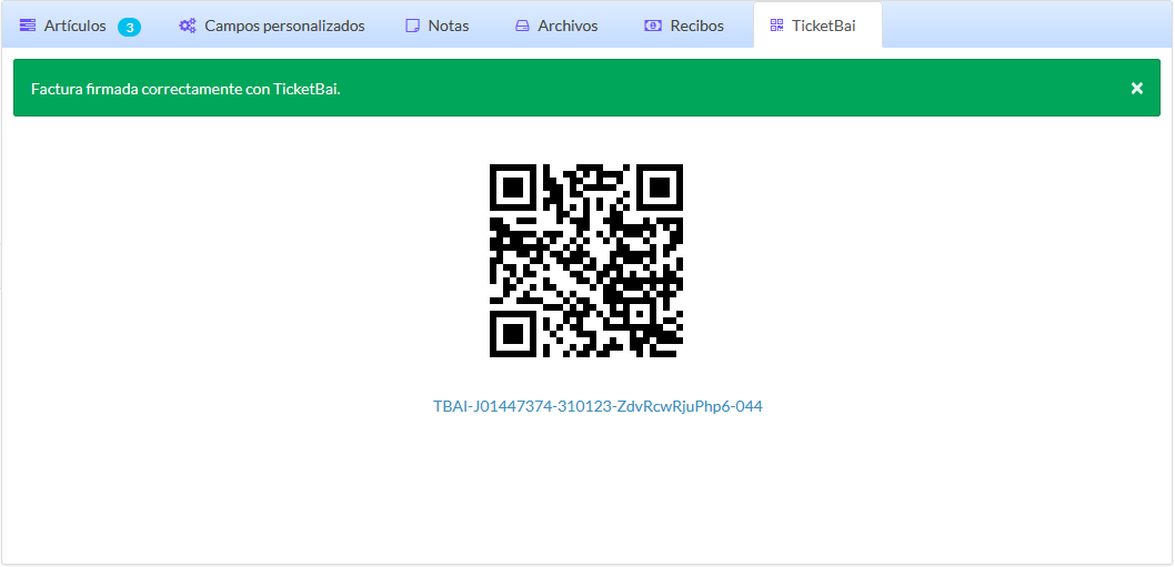 Conexión TicketBAI