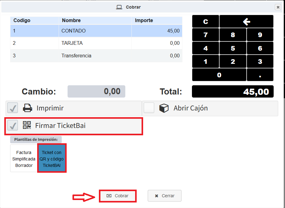 Conexión TicketBAI