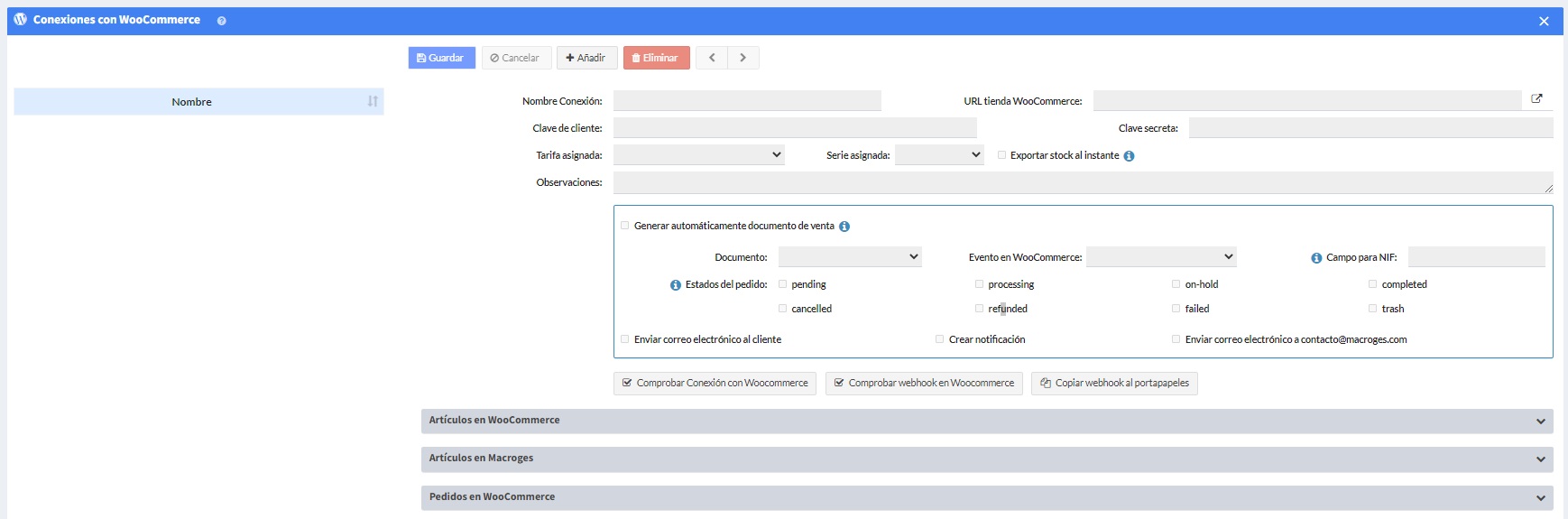 Integración WooCommerce